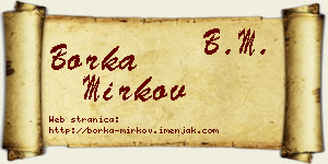 Borka Mirkov vizit kartica